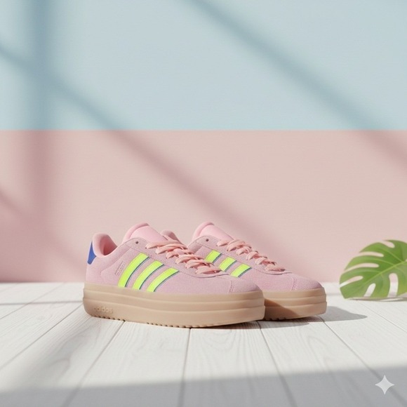 adidas Other - Adidas VL Court Bold Platform Pink Lime girl's 4 barbiecore Skater pastel Retro